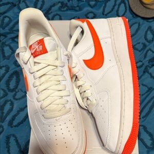 Nike Air Force 1 White with Bold Orange Accents